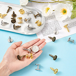 36Pcs 3 Colors Brass Cufflinks&nbsp;KK-PJ0001-17