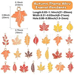50Pcs 25 Styles Autumn Theme Alloy Enamel Pendants&nbsp;ENAM-CJ0006-65