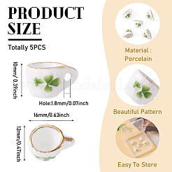 5Pcs Handmade Porcelain Mini Teacup&nbsp;DJEW-TA0001-32
