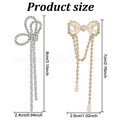 2 Pairs 2 Style Crystal Rhinestone Bowknot Dangle Stud Earrings&nbsp;EJEW-AN0002-31