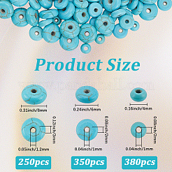 6 Strands 3 Styles Synthetic Turquoise Beads Strands&nbsp;G-PA0001-82