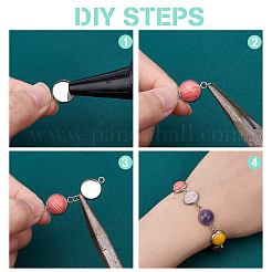 DIY Flat Round Stone Pendant Making Kit&nbsp;DIY-CA0003-52