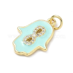 Brass Micro Pave Cubic Zirconia Pendants&nbsp;KK-H255-09G-01