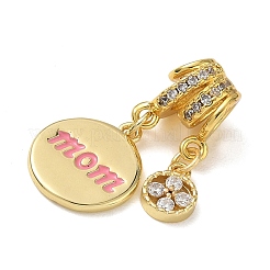 Mother's Day Brass Micro Pave Clear Cubic Zirconia Pendants&nbsp;CU-CBA4231-09G