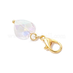 Heart Glass Pendant Decorations&nbsp;HJEW-JM03770-02