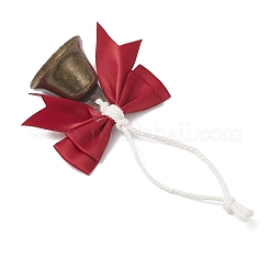 Polyester Bowknot & Iron Bell Pendant Decorations&nbsp;HJEW-JM04362-01