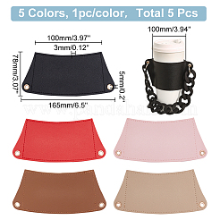 5Pcs 5 Colors PU Leather Heat Resistant Reusable Cup Sleeve&nbsp;AJEW-WR0001-58A