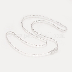 Anti-Tarnish Rhodium Plated 925 Sterling Silver Mariner Link Chain Necklaces&nbsp;STER-L059-10P