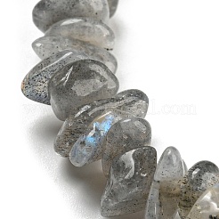 Natural Labradorite Chip Beaded Stretch Bracelet&nbsp;G-H294-01B-04