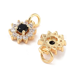 Brass Micro Pave Cubic Zirconia Pendants&nbsp;KK-B102-08G