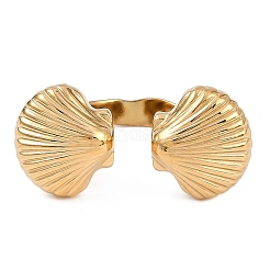 304 Stainless Steel Open Cuff Rings for Women&nbsp;RJEW-A049-04G