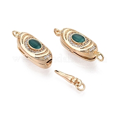 Brass Micro Pave Clear Cubic Zirconia Box Clasps&nbsp;KK-Q074-05G