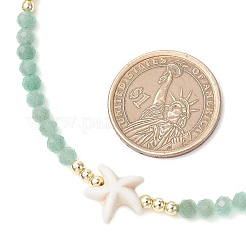 Summer Beach Natural Green Aventurine Round Beaded Necklaces&nbsp;NJEW-JN05262-05