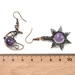 Natural Amethyst Dangle Earrings&nbsp;G-H359-07R-09
