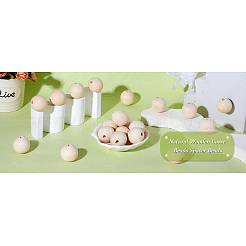 Round Unfinished Wood Beads&nbsp;WOOD-TA0001-07-LF