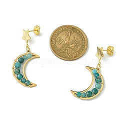 3 Pair 3 Style Natural Mixed Gemsotne Beaded Moon & Star Dangle Stud Earrings&nbsp;EJEW-TA00320