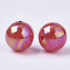 AB Color Transparent Crackle Round Acrylic Beads&nbsp;CACR-S006-09