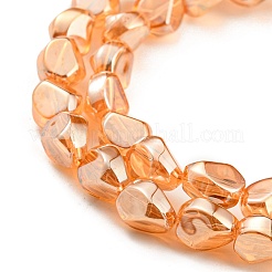 Pearl Luster Plated Electroplate Transparent Glass Beads Strands&nbsp;EGLA-G037-04A-PL03