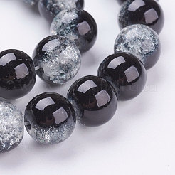 Spray Painted Crackle Glass Beads Strands&nbsp;CCG-Q002-10mm-11
