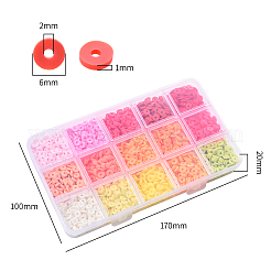 2250Pcs 15 Colors Handmade Polymer Clay Beads&nbsp;CLAY-YW0001-25B
