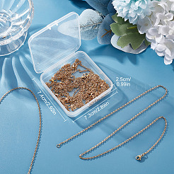 12Pcs 2mm 304 & 201 Stainless Steel Rolo Chain Necklaces for Men Women&nbsp;NJEW-BBC0001-01