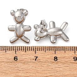 Bear Brass Stud Earrings&nbsp;EJEW-D322-04P