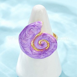 Brass Enamel Adjustable Cuff Rings for Women&nbsp;RJEW-G357-01I