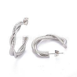 Tarnish Resistant 304 Stainless Steel Half Hoop Earrings&nbsp;EJEW-F257-08P