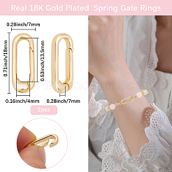 2Pcs Brass Spring Gate Rings&nbsp;KK-BBC0024-20G-02