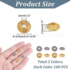 200Pcs 2 Colors Tibetan Style Alloy Beads&nbsp;FIND-AR0004-83