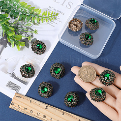 10Pcs 1-Hole Alloy Rhinestone Shank Button&nbsp;BUTT-GF0003-54