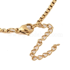 PVD Vacuum Plating 304 Stainless Steel Ring Pendant Necklaces&nbsp;NJEW-N055-22A-G