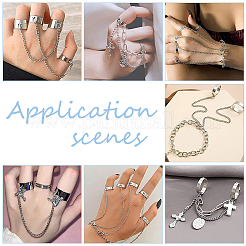 10Pcs 5 Styles 304 Stainless Steel Open Cuff Ring Components&nbsp;STAS-UN0054-83G