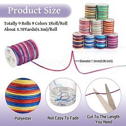 9 Rolls 9 Colors Segment Dyed Polyester Thread&nbsp;NWIR-TA0001-37A