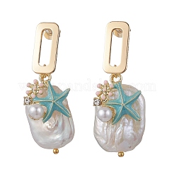 Natural Keshi Pearl Stud Dangle Earrings&nbsp;EJEW-JE07224