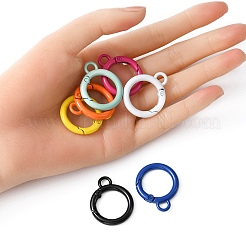 10Pcs Spray Painted Alloy Spring Gate Rings&nbsp;FIND-YW0001-63