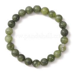 Natural Chinese Jade Round Beaded Stretch Bracelets for Women&nbsp;BJEW-TA00282