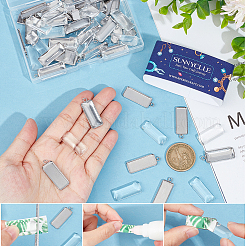 DIY Blank Rectangle Dome Pendant Making Kit&nbsp;DIY-SC0022-98