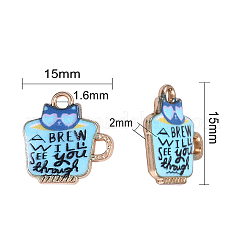50pcs 5 Style Zinc Alloy Enamel Pendants&nbsp;PALLOY-CJ0001-146