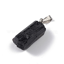 Natural Black Tourmaline Pendants&nbsp;G-F739-01P