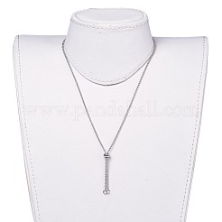 Tarnish Resistant 304 Stainless Steel Rolo Chain Lariat Necklace Making&nbsp;AJEW-JB00491