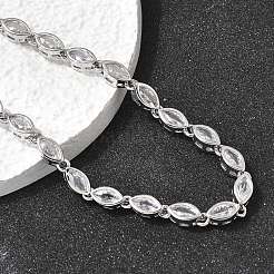 Brass Micro Pave Cubic Zirconia Geometric Tennis Necklaces&nbsp;NJEW-C121-02C-P