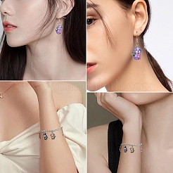 30Pcs 6 Colors Alloy Enamel Pandants&nbsp;ENAM-SZ0004-18