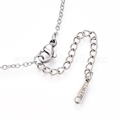 Printed 304 Stainless Steel Enamel Flower & Bird Pendant Necklaces&nbsp;NJEW-N063-03P