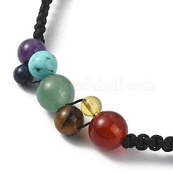 Natural & Synthetic Mixed Gemstone Braided Bead Bracelet&nbsp;BJEW-TA00335