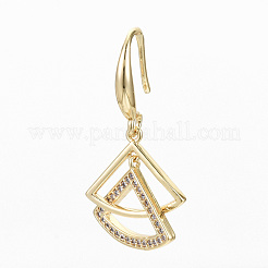 Brass Micro Pave Clear Cubic Zirconia Dangle Earrings&nbsp;KK-R117-015-NF