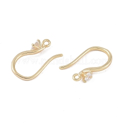 Brass Micro Pave Cubic Zirconia Earring Hooks&nbsp;KK-U008-09G