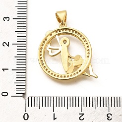 Rack Plating Brass Micro Pave Cubic Zirconia Pendants&nbsp;KK-L226-017G