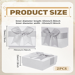 2Pcs Square Cardboard Paper Jewelry Set Storage Boxes&nbsp;CON-LP0001-91