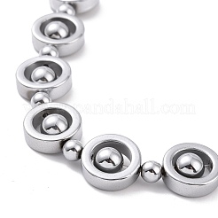 Synthetic Hematite & Brass Column Beaded Necklace with Magnetic Clasps&nbsp;NJEW-G047-01